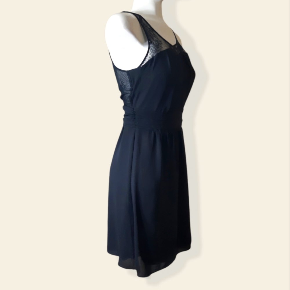 Express fit n flare wrap waist lace shoulder dress - Picture 5 of 11